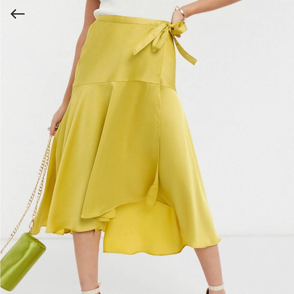 Yellow midi wrap skirt